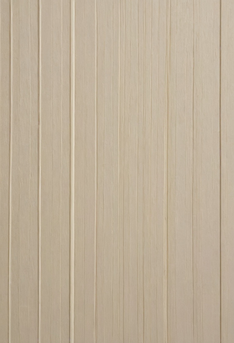Painted fluted cabinet sample showing groove pitch and side lighting